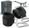 2er Fußschlaufen Set - schwarz mit Karabiner & Klettverschluss - justierbarer Footstrap für Fitness - Training - Sport - Fussmanschetten für Kabelzug für Frauen