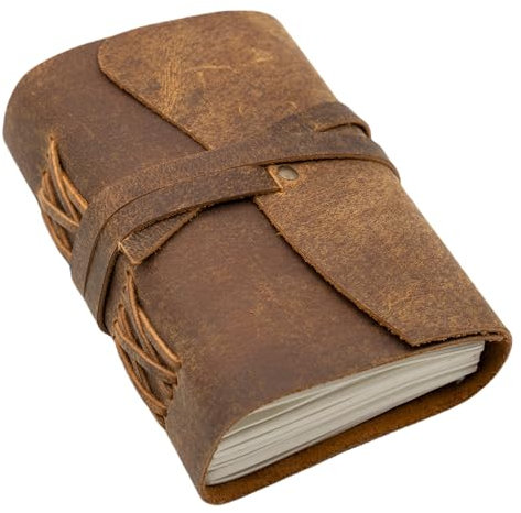 Wanderings Kleines Vintage-Notizbuch Mit Ledereinband – Ein Tolles Geschenk Für Schriftsteller, Dichter Und Reisende, Nur 11 x 16 cm – Leere Seiten – Handgefertigtes Notizbuch Aus Antikem Leder