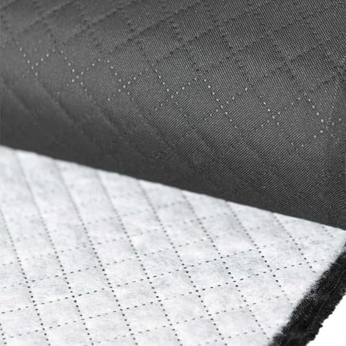 Steppstoff Raute ab 1m x 158cm PU-beschichtet 23 Farben Meterware Steppfutter Oxford 600D Futterstoff, Farbe:mausgrau