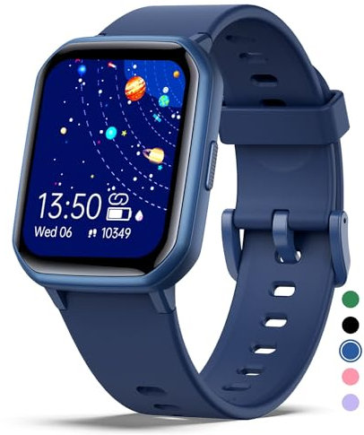 Mgaolo Kids Smart Watch for Boys Girls,Kids Fitness Tracker Smartwatch with Heart Rate Sleep Monitor,Waterproof Pedometer Activity Tracker for Fitbit Android iPhone, Birthday Present (Blue)