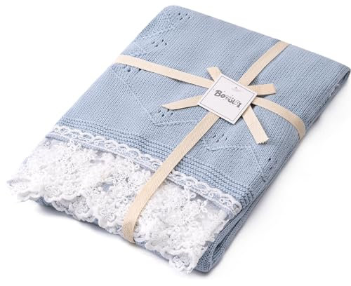 Booulfi Babydecke Junge Mädchen Kleinkind Kleinkind weich Swaddle Empfangen Stricken Baumwolldecke Neugeborenes Geschenk Erste Ausrüstung