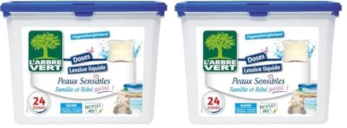 L'ARBRE VERT - Doses Lessive Peaux Sensibles 22 doses (Lot de 2)