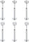 FECTAS 6pcs Threadless Push-In Knorpel Tragus Helix Piercing Schmuck Flat Back Stud Ohrringe Edelstahl 16G 10mm Lip Bars Labret Stud Lip Ear Medusa Piercing 3mm CZ Silber