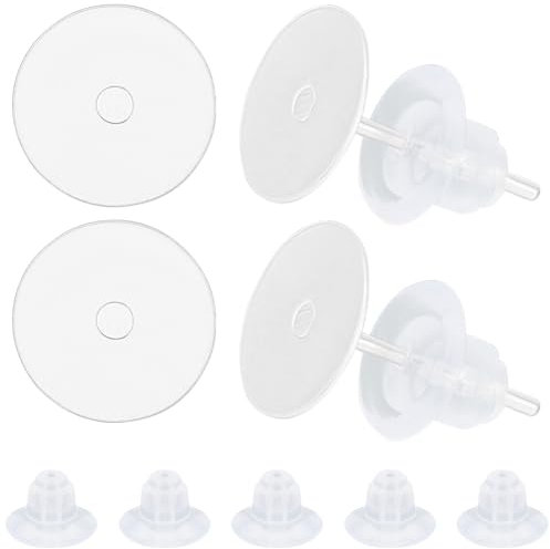 Beebeecraft 1 Box 200 Stück Flache Runde Ohrstecker Zubehör 925 Sterling Silber Plattiert 8 mm Blanker Ohrstecker Lünettenpfosten Für Selbstgemachte Ohrstecker Schmuckherstellung
