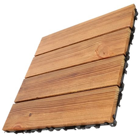 LIFKICH Ineinandergreifende Terrassenfliesen Für Außenbereich Wetterfeste Holzfliesen Als Balkonbodenbelag Rutschfeste Fliesen Für Terrasse Und Gartenwege Leicht Zu Verlegen Ineinandergrei