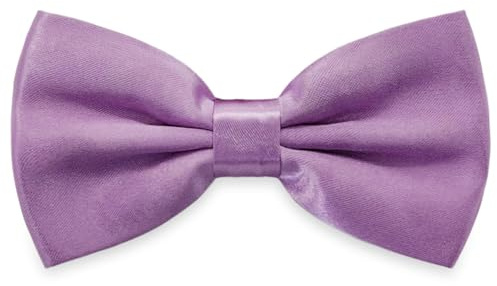 AUSUAYA Papillon da uomo, papillon pre-legato per smoking formale e festa di nozze o ritorno a scuola ufficio GB-MBT3, Lilla viola., Taglia unica