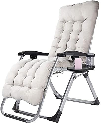 Deck Chair, Home Zero Gravity Recliner with Cup/phone Holder, Suitable for Patio, Beach