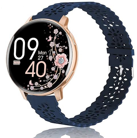 Blueshaweu Bracelet Compatible avec HASAKEI/NAIXUES S53 1,39 Pouces Smart Watch pour Femmes Filles,Silicone Sport Bracelet Souple Mince Dentelle Respirant Braceletpour (Bleu)