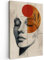 MuchoWow© Leinwand Bilder Groß 80x120 cm XXL Wanddeko Wohnzimmer Aesthetic Room Decor Deko Zimmer Wandbilder Moderne Bild auf Leinwand Frau - Botanik - Orange - Kunst - Modern