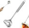 Grande cuillère à sauce multifonction en acier inoxydable - 1 louche à soupe en acier inoxydable - Cuillère à sauce avec bec verseur - Grande louche - Ustensile de cuisine