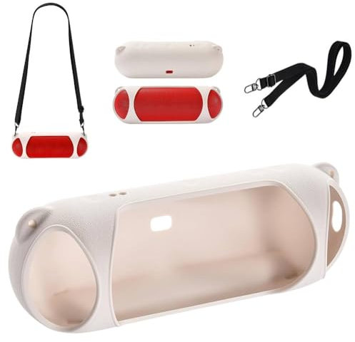 Xingsiyue Silikonhülle für Beats Pill Bluetooth Lautsprecher, Tragbares Reiseetui Stoßfest mit Schultergurt, Schutzcover Lautsprecherhülle