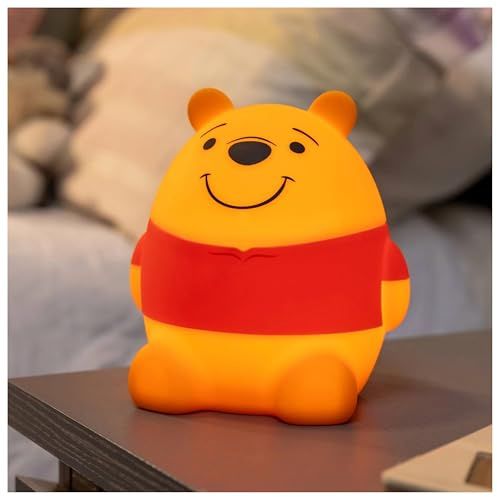 Disney Winnie The Pooh Squish Light, Night Light for Kids, USB Lamp, Battery Operated, Dimmable, Ideal for Bedroom, Playroom, Living Room, and More, 83189