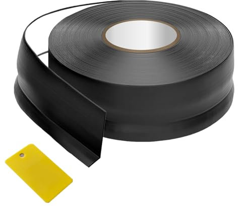 Jyvex Plinthe souple autocollante 50 x 20 mm (14 m), plinthe de cuisine autocollante, pour cuisine et salle de bain, profilé d'angle en plastique PVC, plinthe flexible