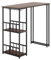 i-flair Bartisch Gavin 110x50 cm, Stehtisch (105 cm) 2 cm Dicke hitzebeständige, Kratzfeste & Pflegeleichte Tischplatte, 2 Ablagen, Glashalter, Stahlrahmen, einfacher Aufbau, Industriestil (Walnuss)