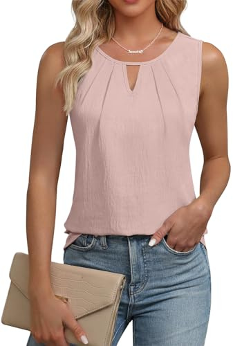 Cuptacc Débardeur Femme Été sans Manches Col en V Top Chic et Élégant | Ete,Élégant,Décontracté,Mode,lâche,Couleur Unie,Fleurs,Grande Taille,Basique,Confortable