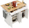 Jaxenor Rolling Kitchen Island on Wheels with Spice&Towel Rack, Kitchen Trolley with Folding Side Board, Adjustable Shelves, Large Cabinet, Storage Trolley with 2 Drawers for Home Kitchens, White