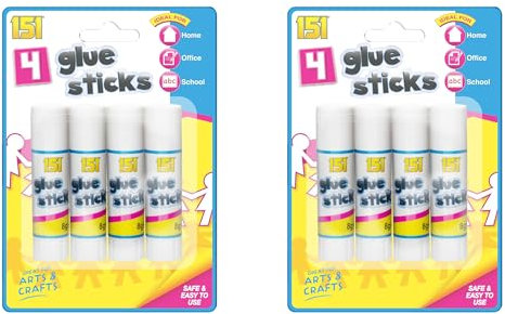 151 Glue Sticks, 8g, 2 Pack of 8, Safe for Home, Office and School Use