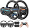 Switch 2 Lenkrad für Nintendo Switch 2 JoyCon 2025, Switch 2 Steering Wheel mit abnehmbarem Controller Griff für Mario Kart World 8 Deluxe, Joy Con 2 Lenkrad für Switch 2 Zubehör Set– 2er Pack Schwarz