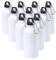 Genérico Lot de 20 bidons en aluminium pour sublimation - 400 ml avec mousqueton - Bouteilles blanches portables avec bouchon à vis - Bidon à sublimer