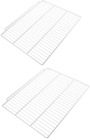 Kühlschrankablagen Drahtregal Trennwände für Gefrierschrank 2 Stück | Weiß Beschichtet, Kunststoffbeschichteter Stahl Draht, Einsetzbar, Belüftet, Leichte Montage