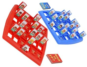 wueiooskj Ratespiel – Logisches Denken fördern – Brettspiel mit Charakterkarten – Spannende Herausforderung für 2 Spieler – Geschenkidee für spielerisches Lernen, Blau, 11.3 x 12.5 x 2.5 cm