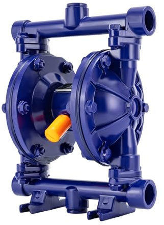 Bomba neumática de diafragma de hierro fundido, bomba neumática de doble diafragma 115 PSI, altura máxima de extracción 50 m, altura de aspiración 5 m, entrada y salida de 1/2, para agua, disolventes