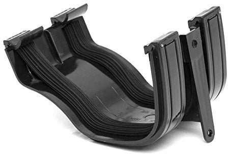 Polypipe ROG02B Black Ogee Extra Capacity Gutter Union/Joiner ROG02b Black 130 x 70mm