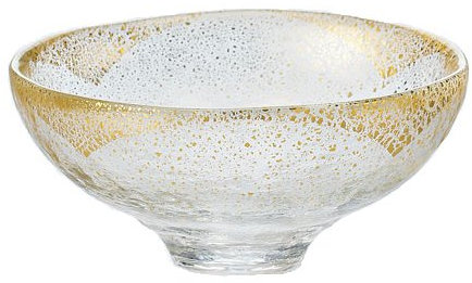 Tokyo Matcha Selection - GIYAMAN - Glass Matcha Bowl : Clear Gold - Japanese Glass Matchawan Tea Ceremony [Standard ship by SAL: NO Tracking & Insurance]