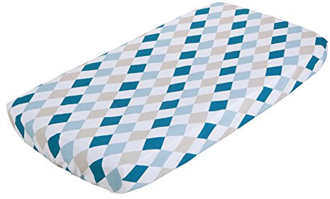 LITTLE DUTCH 1098 Spannbetttuch 70x140 - Raute mint & beige