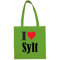 Reifen-Markt Tasche I Love Sylt Größe 38x42 Farbe Grün Druck Schwarz