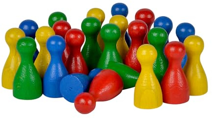 Noris Spiele 606154362 – 24 Birilli in Legno colorato per Halma