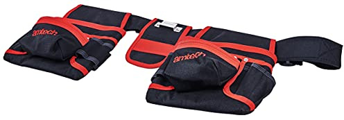 Amtech Double Tool & Nail Pouch, Heavy-Duty Polyester with 20 Pockets, 50mm Adjustable Belt and Quick-Release Buckle for DIY and Trade Applications.