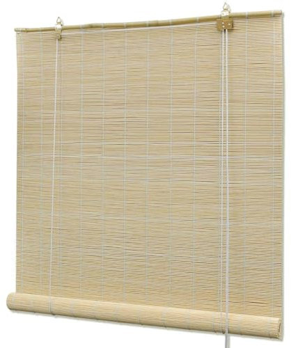 vidaXL Bambusrollo Natur 80x160 cm Holzrollo Jalousie Faltrollo Fensterrollo