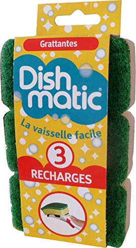 Dishmatic 3 Recharges Éponge Grattante Verte