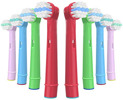 YanBan Sensitiv Aufsteckbürsten für Oral B Kinder Zahnbürste Aufsätze, 8er-Pack Mini Bürstenköpfe Ersatzbürsten