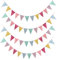 SERWOO 4 Stück Wimpelkette Wimpel Banner Wimpel Girlande draußen Outdoor Dekoration für Hochzeit Party Weihnachten Geburtstagsfeier (3 Meter 12Pcs Wimpel/Jede Girlande)