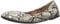 Amazon Essentials Bailarinas sin Cordones de Belice Mujer, Negro Blanco Efecto Piel de Serpiente, 38 EU