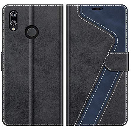 MOBESV Custodia per Huawei P20 Lite, Cover a Libro Magnetica Custodia in Pelle per Huawei P20 Lite, Elegante Nero
