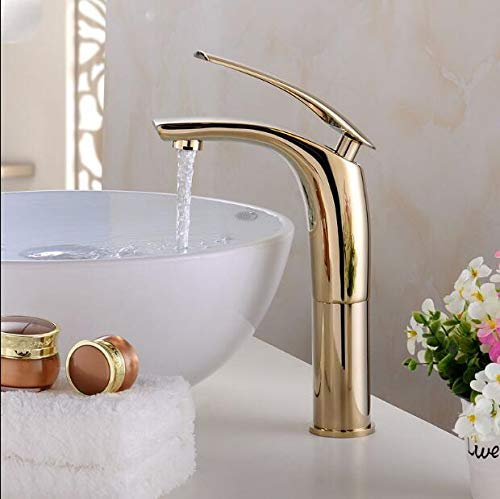 YHSGY Waschtischarmaturen Bemalte Waschtischarmaturen Hot & Cold Mixer Bad Waschtischarmatur Messing Gold/Chorme/Weiß/Rot/Schwarz Wasserhahn Kran Waschtischarmatur