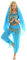 iiniim Bauchtanz Kostüm Damen Orientalische Indische Bauchtänzerin Verkleidung Halloween Fasching Karneval Party Tanzkleidung Lake Blau Einheitsgröße
