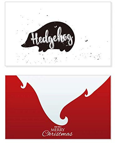Weihnachtskarte mit Igel-Motiv, Schwarz / Weiß