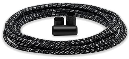 BETTER THREE elastische Schnürsenkel rund mit Aluminium Verschluss Gummi Schnürsenkel ohne Binden! Individuell an den Schuh anpassbar - 100 cm lang 3 mm (Schwarz-Weiß)