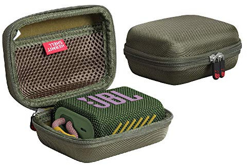 Hard EVA Travel Case for JBL GO 4 /JBL GO 3/JBL GO 3 eco Portable Speaker by Hermitshell(Army Green)