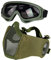 Yzpacc Airsoft Maske mit Schutzbrille, Faltbare Half Face Airsoft Mesh Maske mit Ohrenschutz für Paintball Shooting Cosplay CS Spiel (Grün)