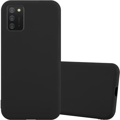 Cadorabo Hülle kompatibel mit Samsung Galaxy A02s Schutzhülle TPU Silikon Case Candy Design Slim Kratzfest Weiche Gummi mit Rundumschutz Case Hülle für Galaxy A02s in Schwarz