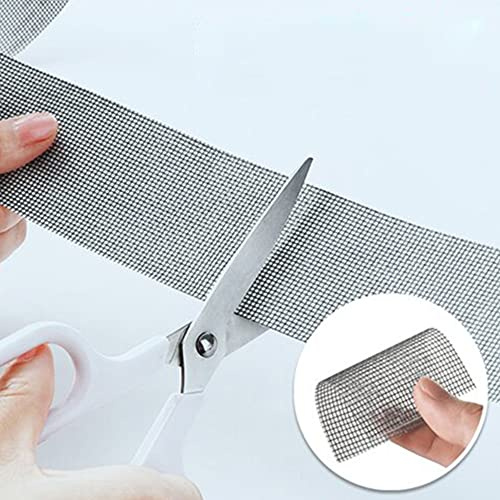 N+B Fliegengitter Reparatur Set,Selbstklebend Glasfaser Reparatur Klebeband,Türen Fenster Insektenschutz Klebeband Bildschirm Reparatur Band Fiberglas Wasserdichtes Band(200CM X 5CM) (White)