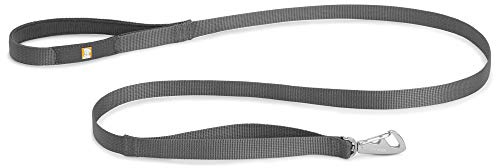 RUFFWEAR Front-Leine, leicht, 1,5 m, Starke Leine mit gepolstertem Griff und sicherem drehbarem Crux-Clip, kompaktes, flaches Tubelok-Gurtband, Twilight Gray (Einheitsgröße, für alle Rassen)