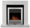 Adam Malmo Fireplace in White & Black/White with Eclipse Electric Fire in Chrome, 39 Inch