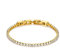 JewelryWe Tennisarmband Damen Armband mit Zirkonia: Gold Edelstahl Tennis Armband Verstellbar Armkette Armreif Fußkettchen mit abnehmbarem Verschluss Elegant Schmuck 3mm Breit 19cm Länge