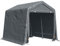 Outsunny Tendone Garage all'Aperto 2.8x2.4m per Moto e Biciclette, Casetta da Giardino per Attrezzi in Metallo e Tessuto PE, Grigio